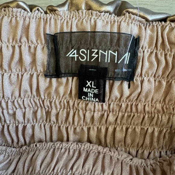 NWT Anthropologie 4SI3NNA Faux Leather Strapless Bubble Tank Size XL Party - Picture 5 of 11